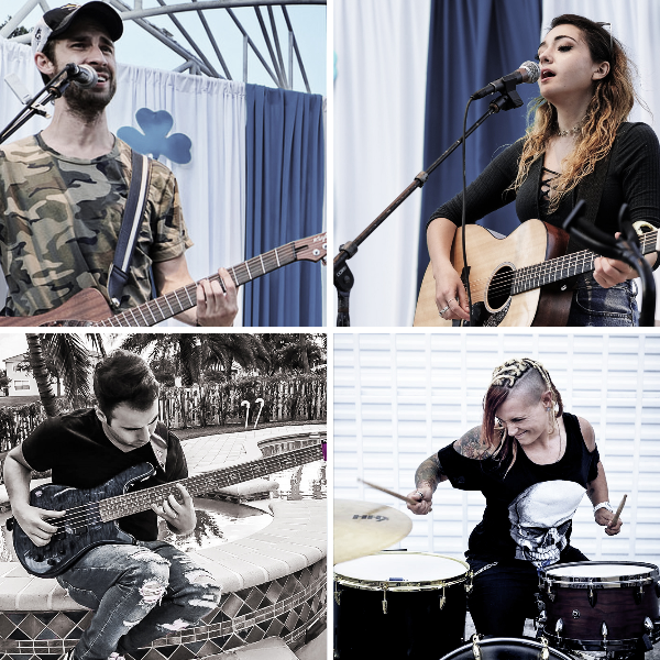 four images of individual musicians