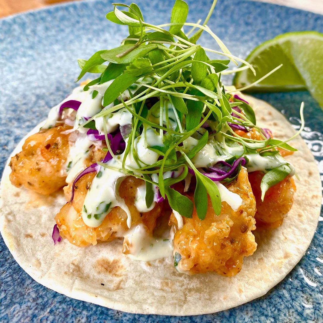 Close up photo of a taco