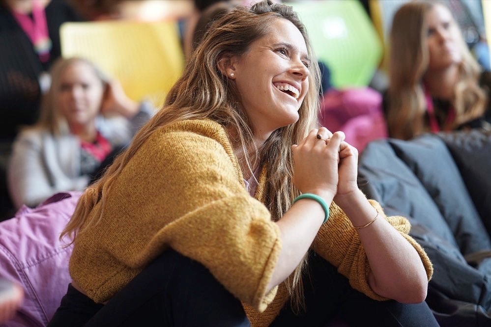 Woman sitting on floor 
