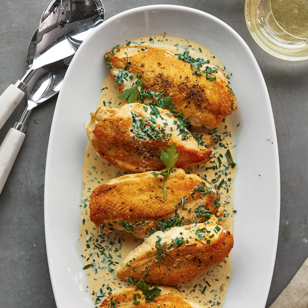 Chicken thighs in a wine sauce