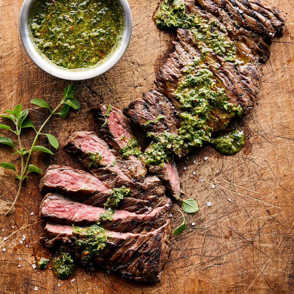 Grilled steak with chimicurri