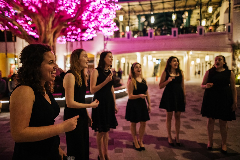 Group of young women singing