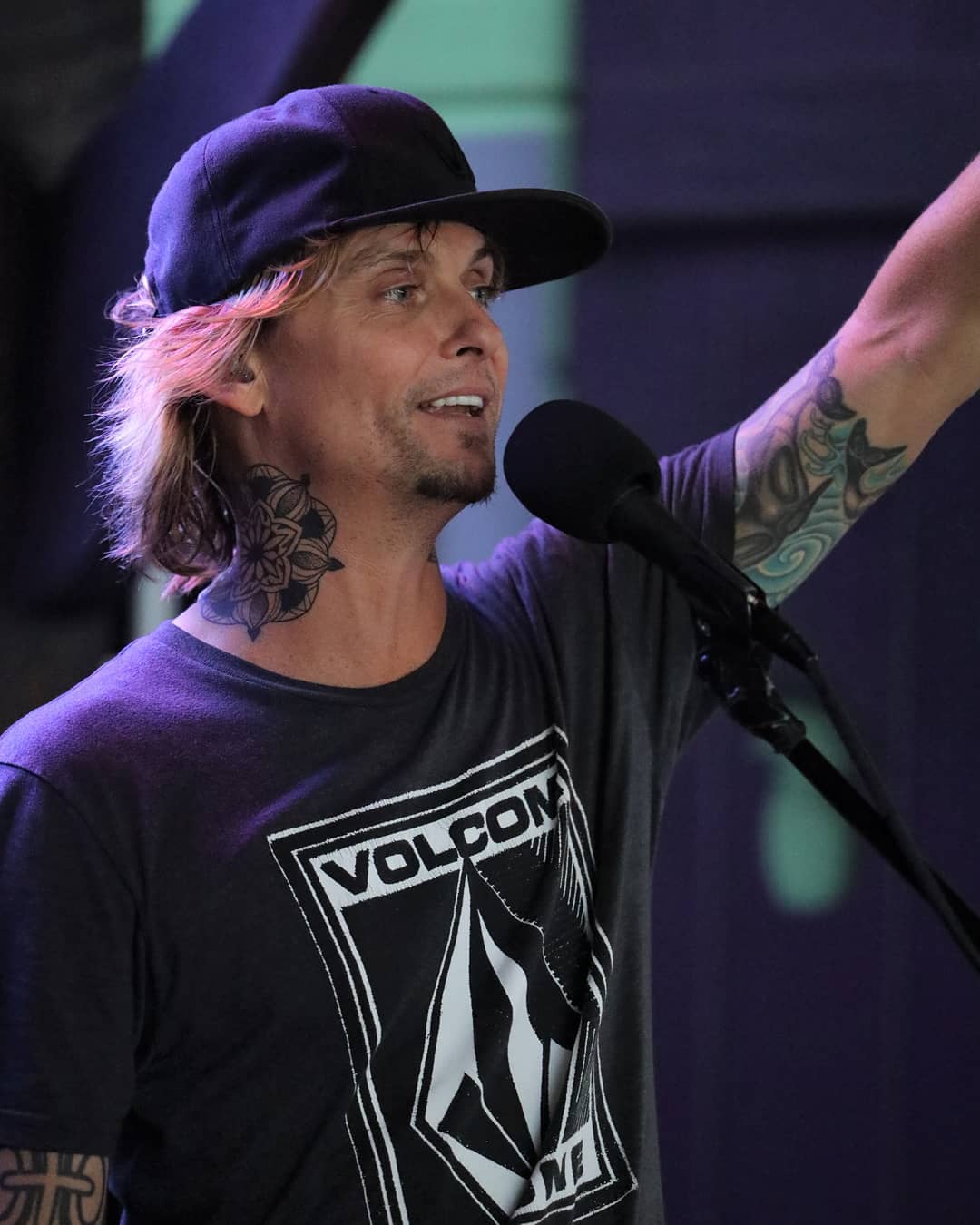 Musician addressing a crowd