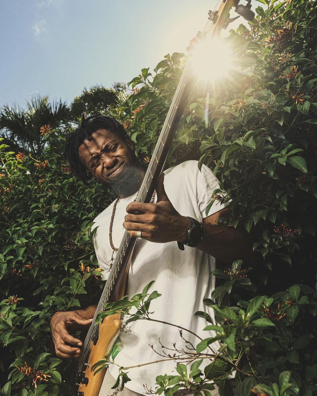 Man playing bass guitar