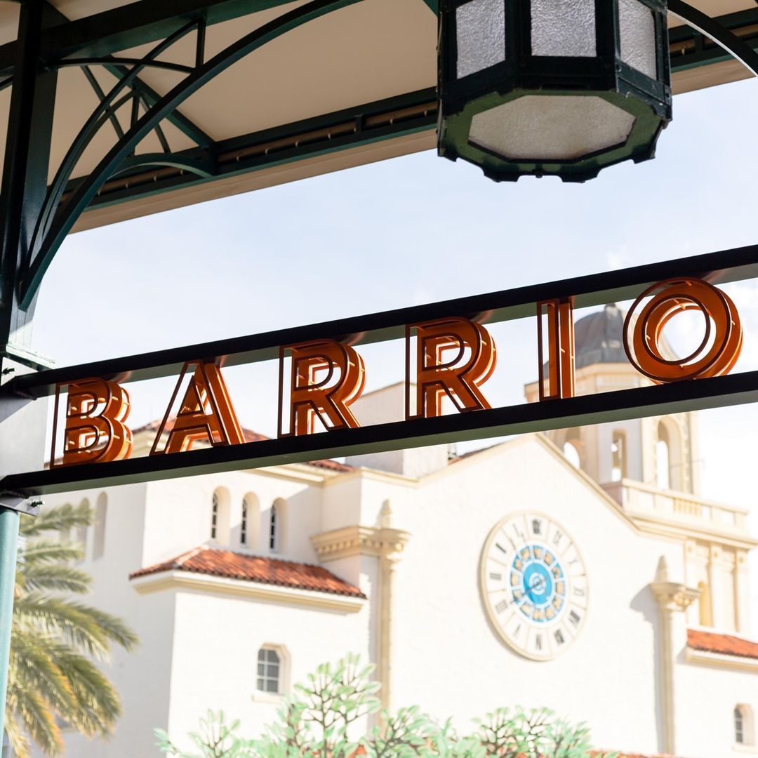 Restaurant sign that reads "barrio"