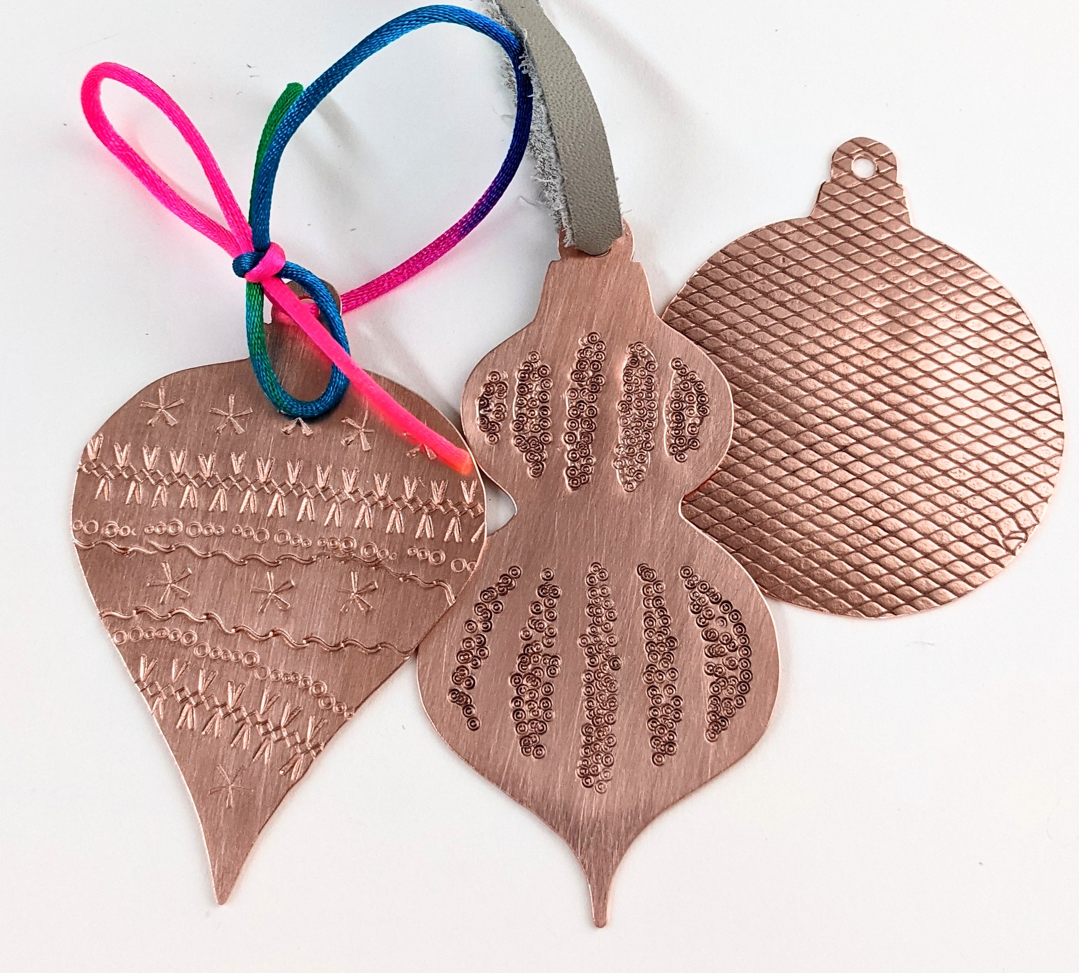 Metal stamped Christmas ornament 