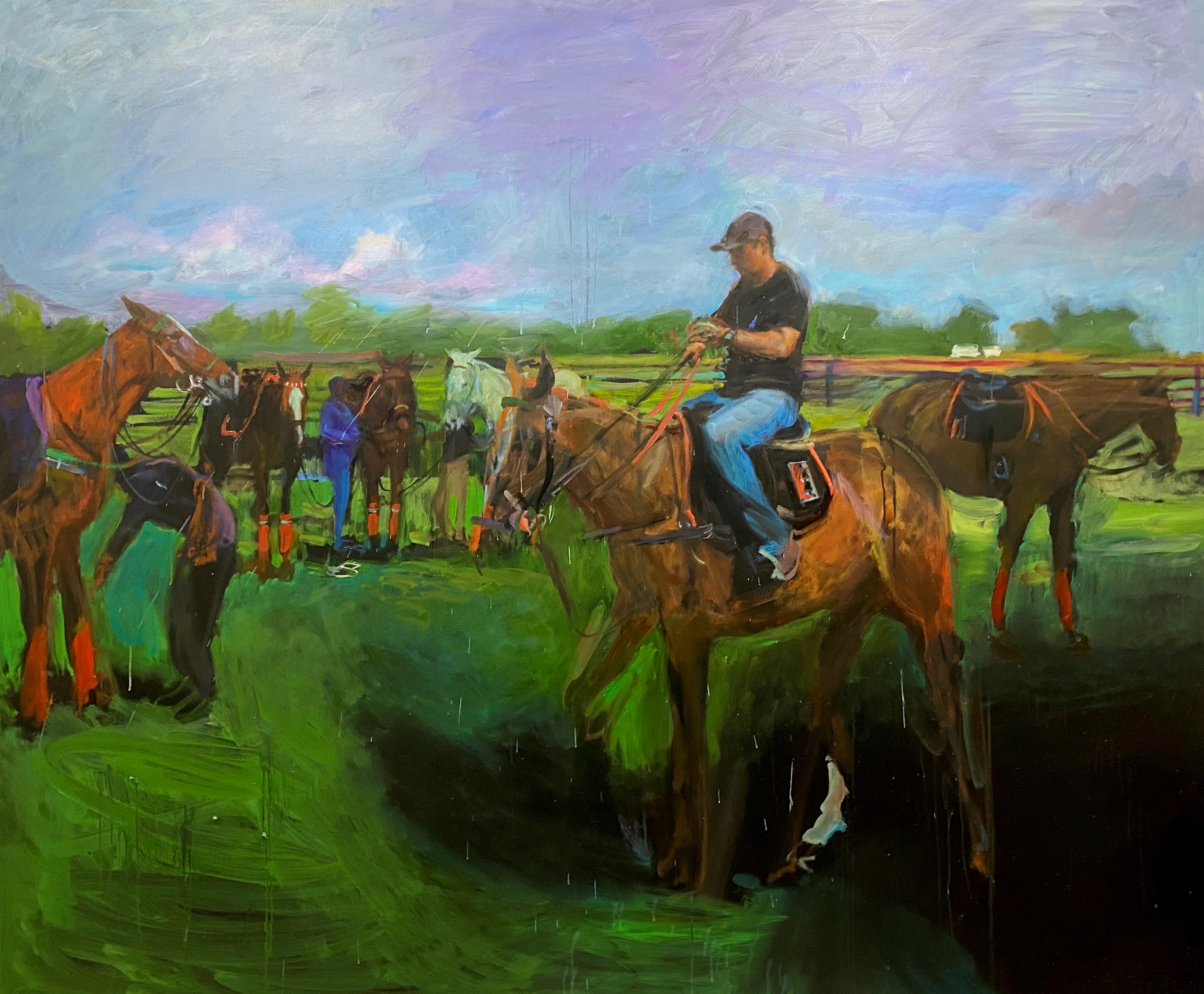 fine art painting of horses