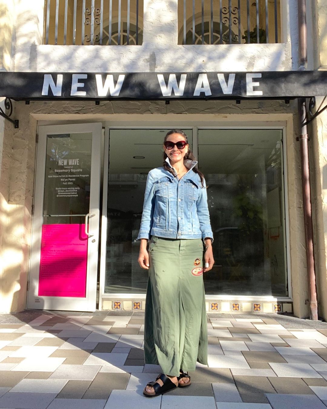 Artist standing in front of studio