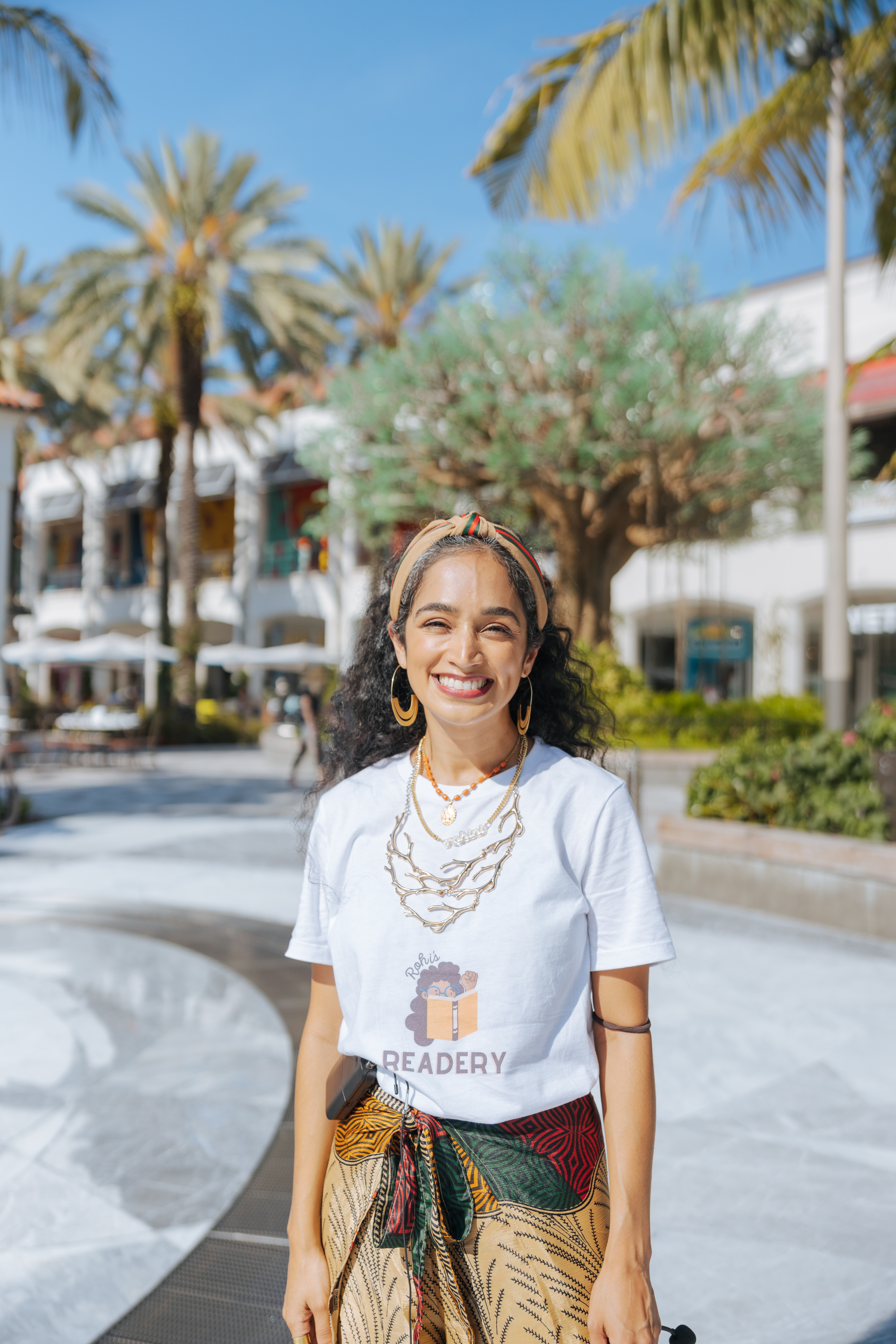 Woman posing outside