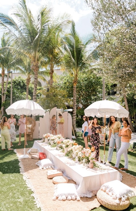 Outdoor picnic set up