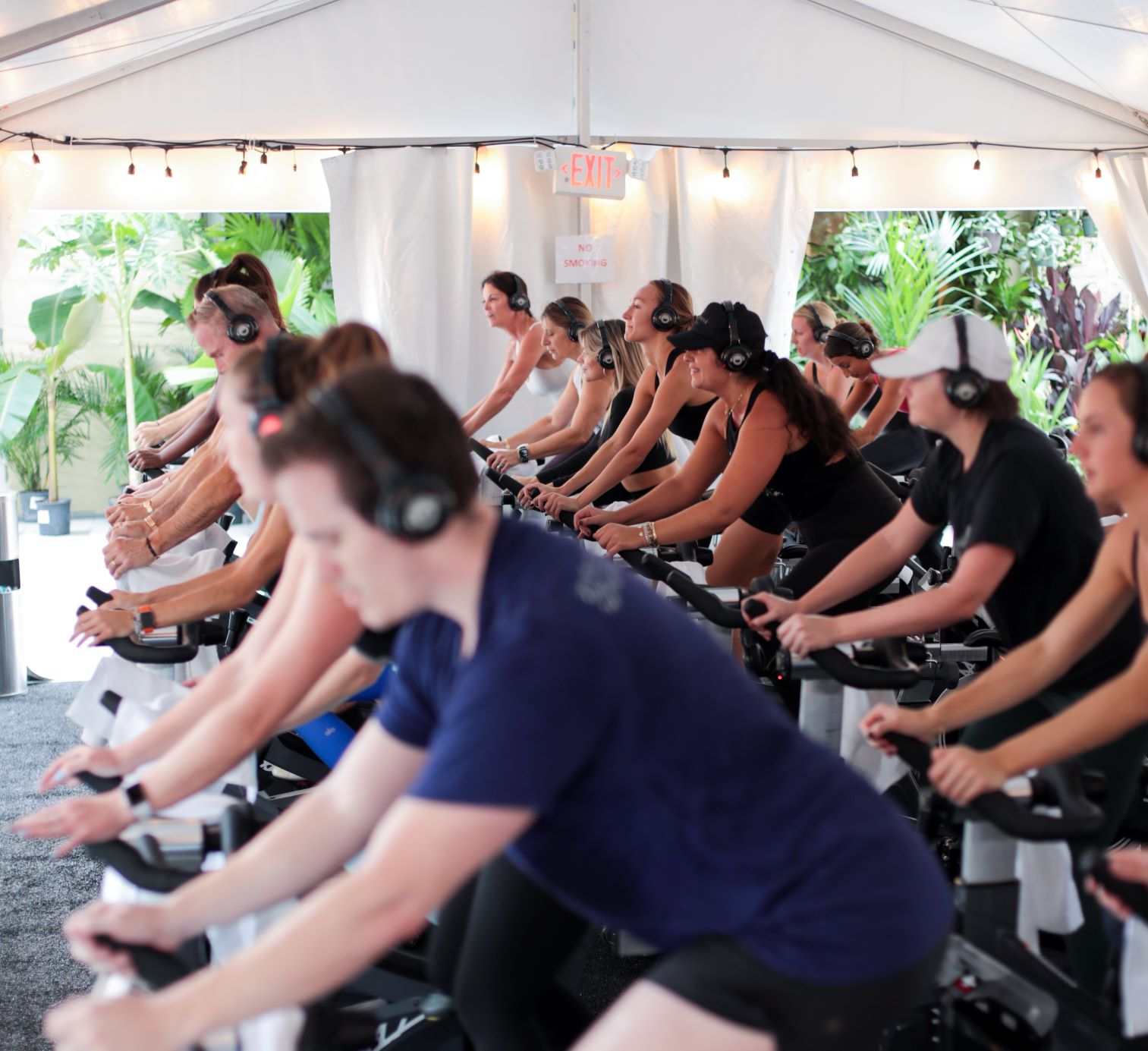 SoulCycle Class under Tent