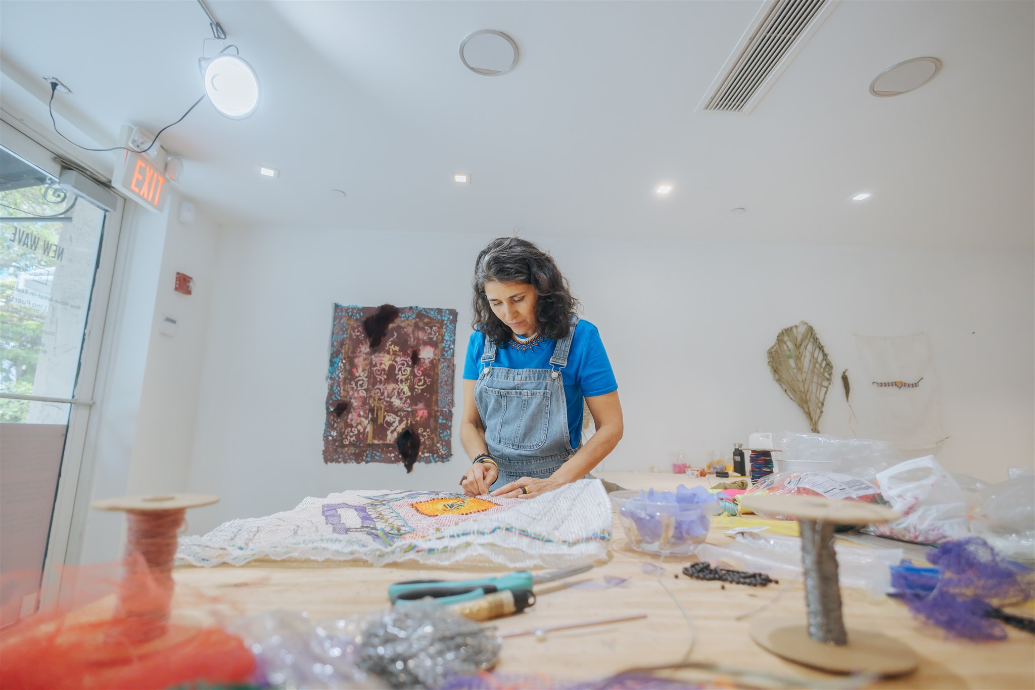 Lina Puerta working in New Wave Studio