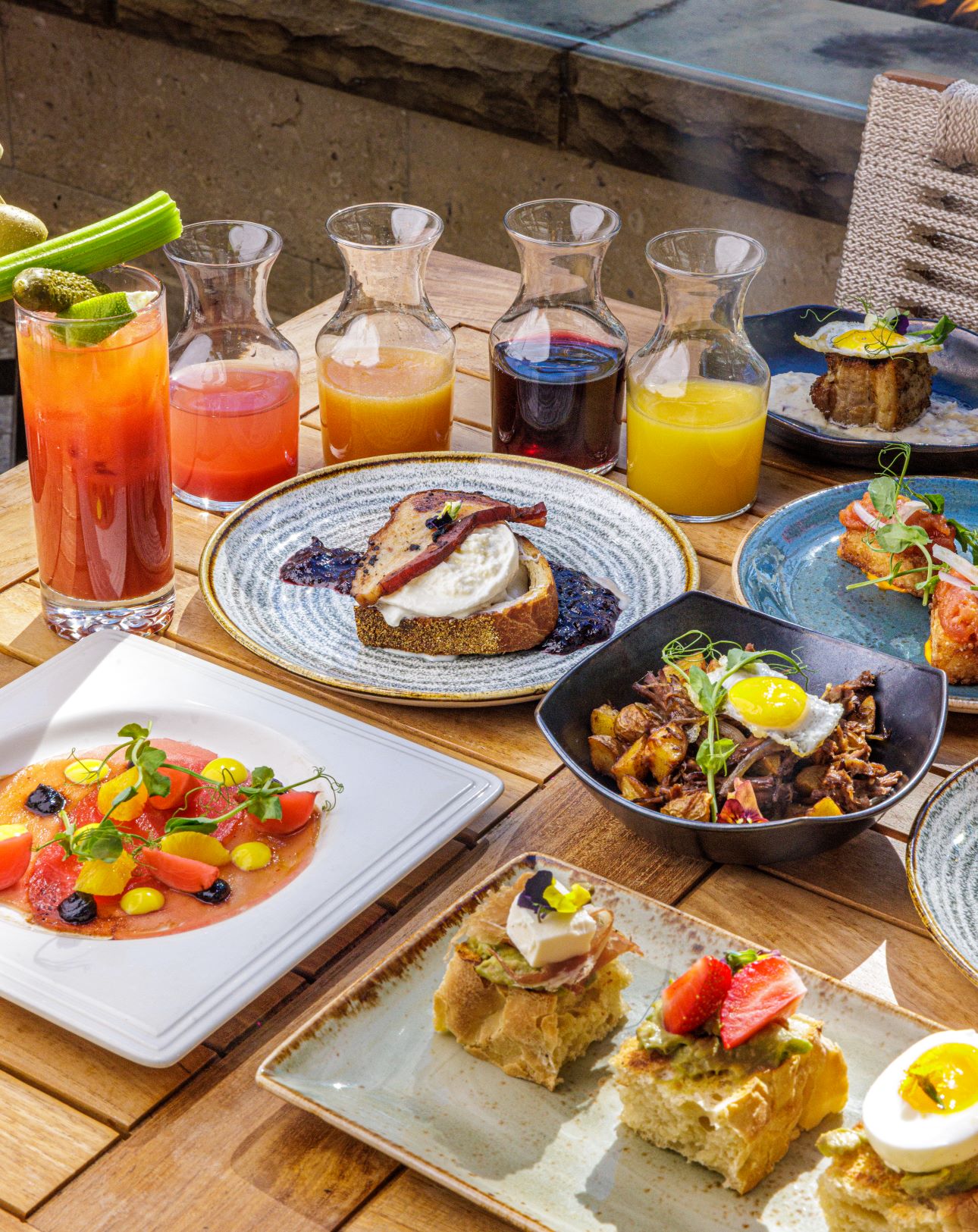 Table full of brunch food