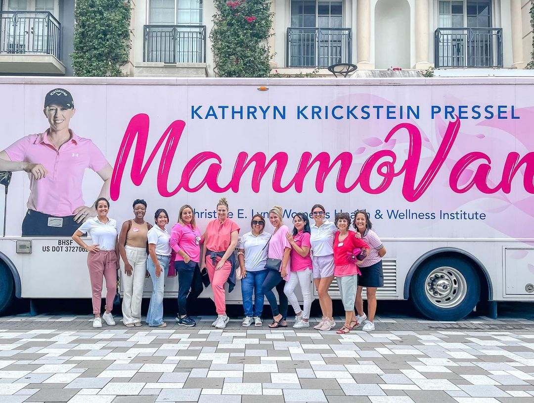 Volunteers and staff in front of MammoVan