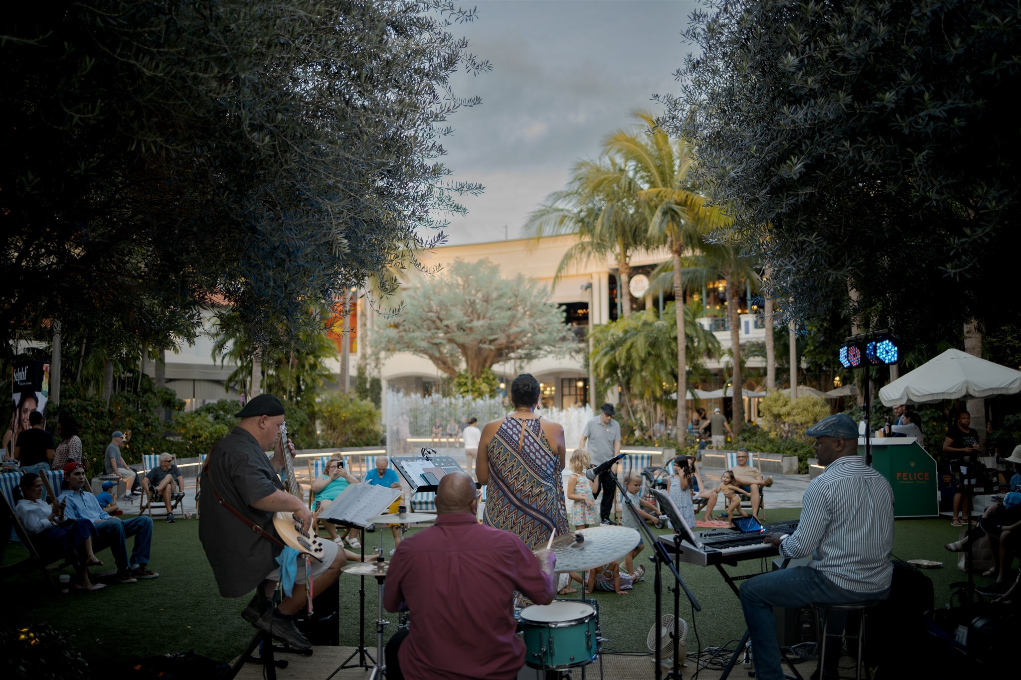 band playing on the lawn