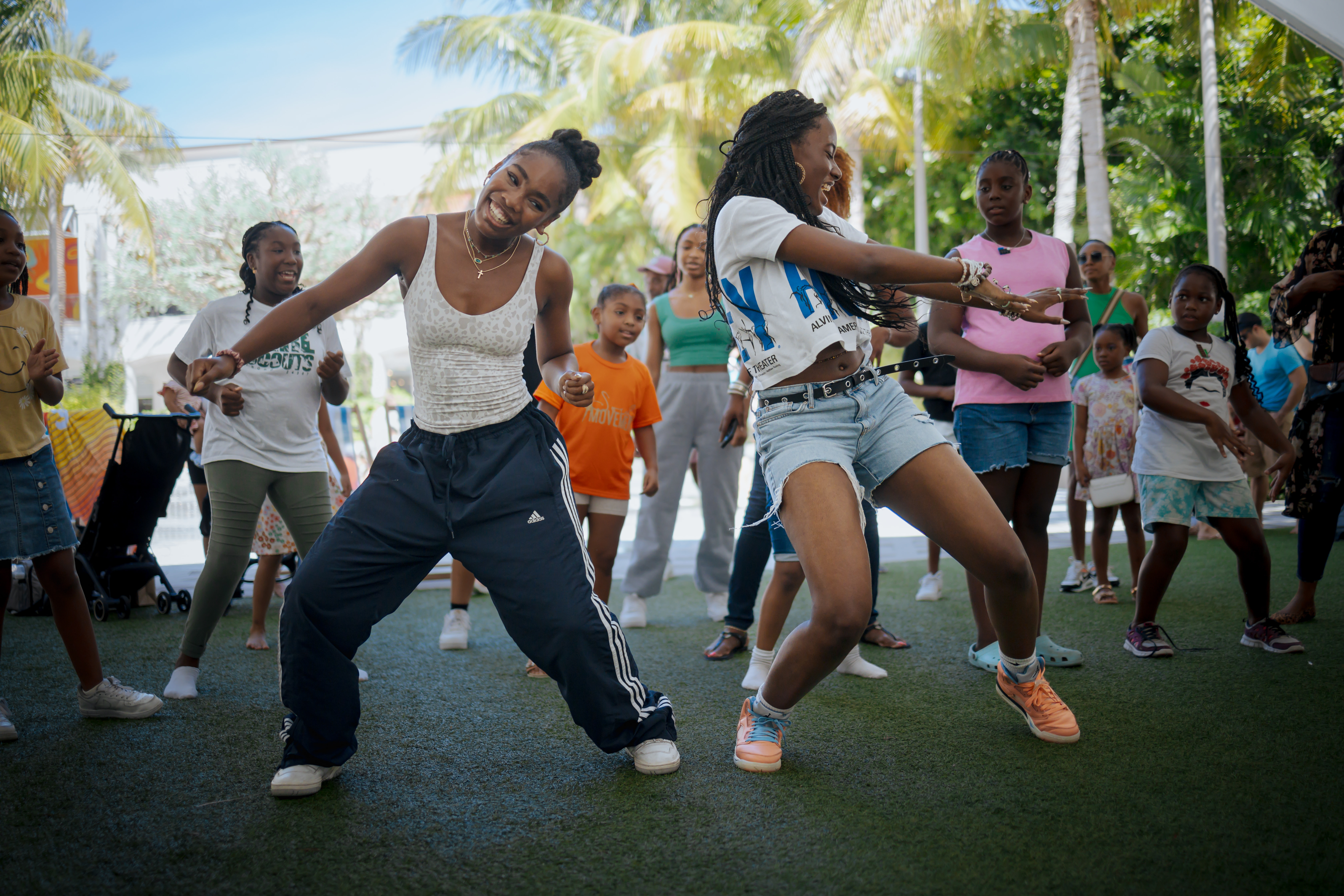 People dancing and smiling