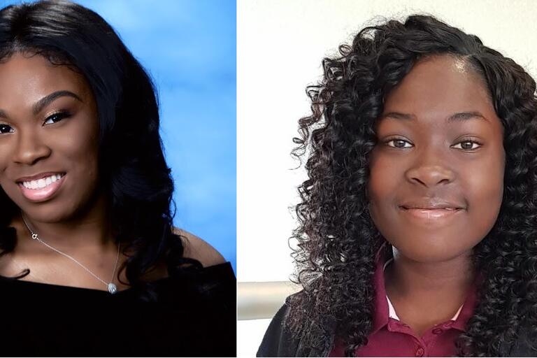 Graduation photos for two young women