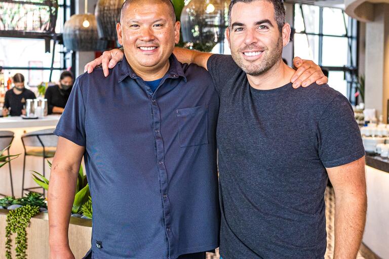 chef and Restauranteur in vegan restaurant 