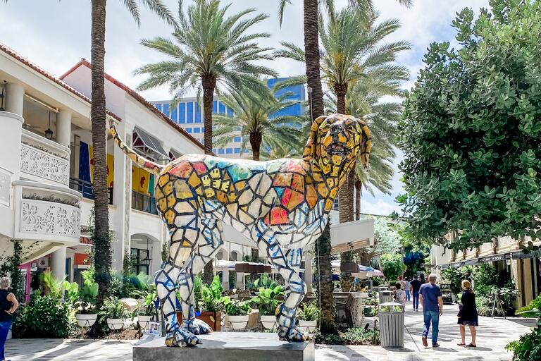 life size dog sculpture