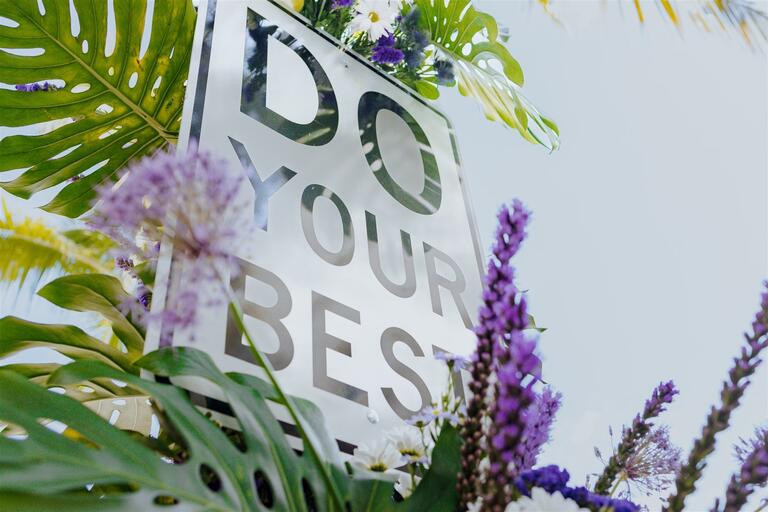 Close up image of Flower Flash display at The Square 