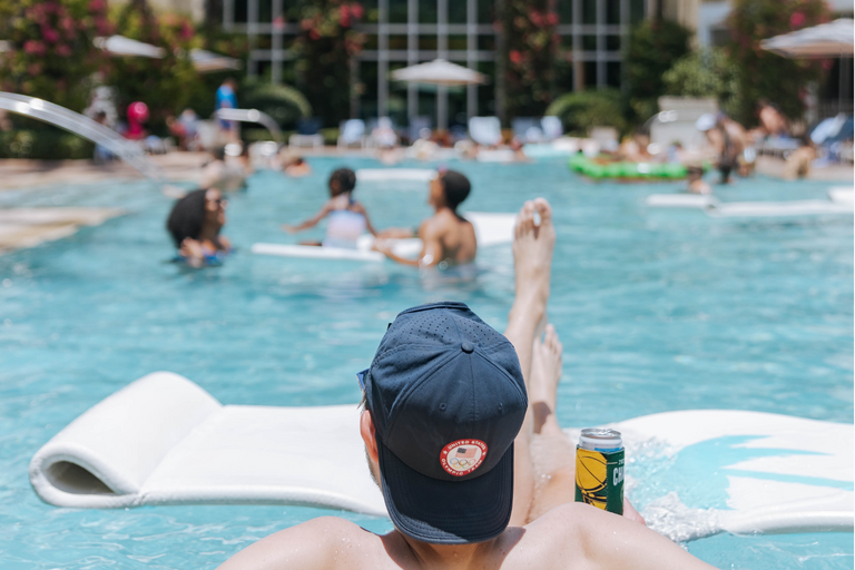 Lounging at the pool at Hilton West Palm Beach at CityPlace