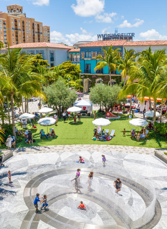 Aerial Red Sneakers Event