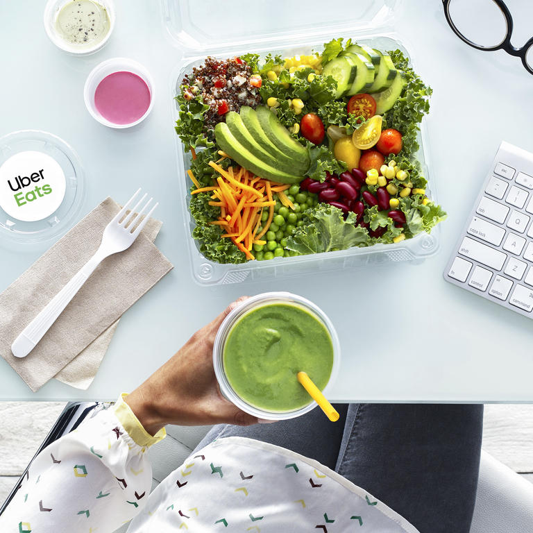 uber eats flatlay