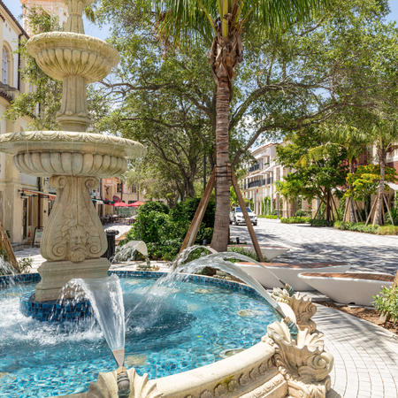 View of Rosemary Avenue and Water Fountain